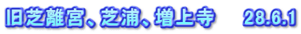 旧芝離宮、芝浦、増上寺　　28.6.1