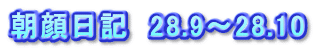 朝顔日記　28.9～28.10