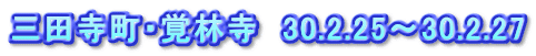 三田寺町・覚林寺　30.2.25～30.2.27