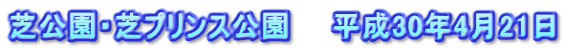 芝公園・芝プリンス公園　　平成30年4月21日