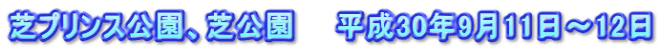 芝プリンス公園、芝公園　　平成30年9月11日～12日