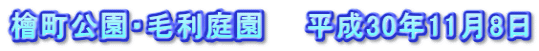檜町公園・毛利庭園　　平成30年11月8日
