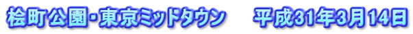 桧町公園・東京ミッドタウン　　平成31年3月14日
