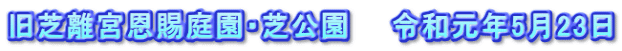 旧芝離宮恩賜庭園・芝公園　　令和元年5月23日