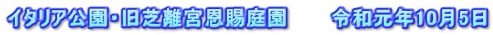 イタリア公園・旧芝離宮恩賜庭園　　　令和元年10月5日