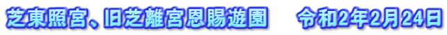 芝東照宮、旧芝離宮恩賜遊園　　令和2年2月24日