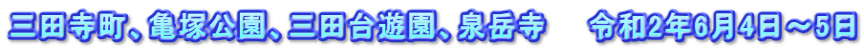 三田寺町、亀塚公園、三田台遊園、泉岳寺　　令和2年6月4日～5日