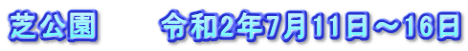 芝公園　　　令和2年7月11日～16日