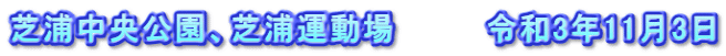 芝浦中央公園、芝浦運動場　　　　令和3年11月3日