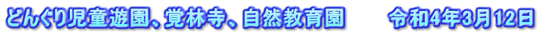 どんぐり児童遊園、覚林寺、自然教育園　　　令和4年3月12日