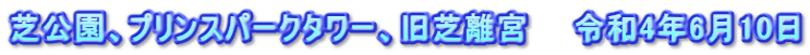 芝公園、プリンスパークタワー、旧芝離宮　　令和4年6月10日