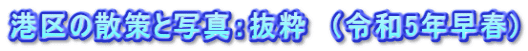 港区の散策と写真：抜粋　（令和5年早春) 