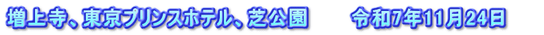 増上寺、東京プリンスホテル、芝公園　　　令和7年11月24日　　