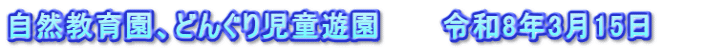 自然教育園、どんぐり児童遊園　　　令和8年3月15日　　　