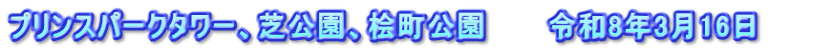 プリンスパークタワー、芝公園、桧町公園　　　令和8年3月16日　　　
