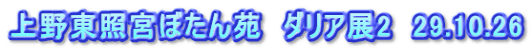 上野東照宮ぼたん苑　ダリア展2　29.10.26