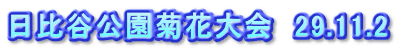日比谷公園菊花大会　29.11.2