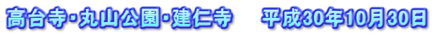 高台寺・丸山公園・建仁寺　　平成30年10月30日