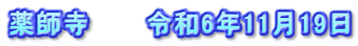 薬師寺　　　令和6年11月19日